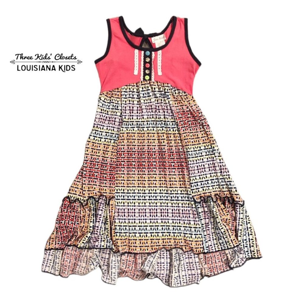 Jona Michelle Sz 8 Colorful Hi Lo Tank Dress